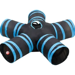 vidaXL 5-vejs kattetunnel 25 cm polyester sort og blå