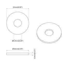 vidaXL velegnet til flade skiver 2 pcs Sort ∅15 x 3 mm PVC Copolymer