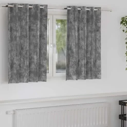 vidaXL Velour Gardiner med gardiner 2 pcs Grå 140 x 140 cm Fløjl