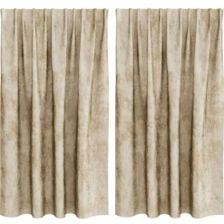 vidaXL Velour Gardiner med gardiner 2 pcs Creme 140 x 140 cm Fløjl
