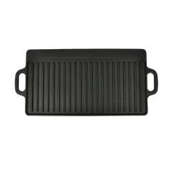 vidaXL vendbar grillpande i støbejern 2 stk. 38x23 cm