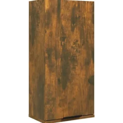 vidaXL væghængt badeværelsesskab 32x20x67 cm røget egetræsfinish
