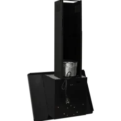 vidaXL væghængt emhætte 60 cm rustfrit stål og hærdet glas sort