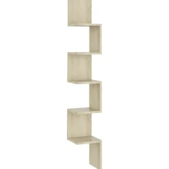 vidaXL væghængt hjørnehylde 20x20x127,5 cm konstrueret træ sonoma-eg