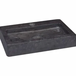 vidaXL væghængt håndvask 38x24x6,5 cm marmor sort