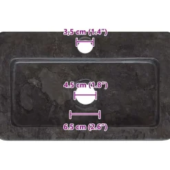 vidaXL væghængt håndvask 38x24x6,5 cm marmor sort
