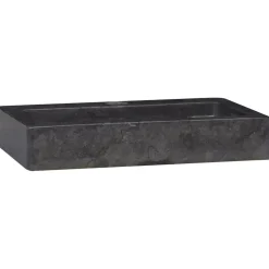 vidaXL væghængt håndvask 38x24x6,5 cm marmor sort