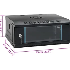 vidaXL væghængt netværksskab 53x40x21 cm 4U IP20 19