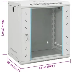 vidaXL væghængt netværksskab 53x40x60 cm 6U IP20 19
