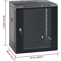vidaXL væghængt netværksskab 53x40x60 cm 6U IP20 19