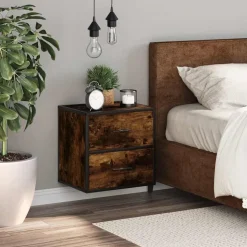 vidaXL væghængt sengebord 40x31x39,5 cm røget egetræsfarve