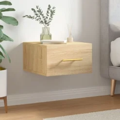 vidaXL væghængt sengebord 35x35x20 cm sonoma-eg