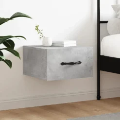 vidaXL væghængt sengebord 35x35x20 cm betongrå