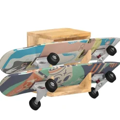 vidaXL væghængt skateboardstativ 25x20x30 cm massivt mangotræ