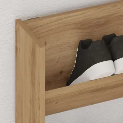 vidaXL væghængt skoreol 80x18x60 cm konstrueret træ kunsteg