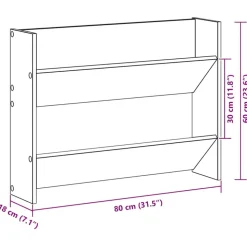 vidaXL væghængt skoreol 80x18x60 cm konstrueret træ kunsteg