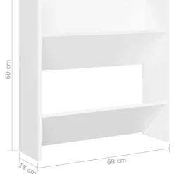 vidaXL væghængt skoskab 4 stk. 60x18x60 cm konstrueret træ hvid