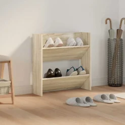 vidaXL væghængt skoskab 60x18x60 cm konstrueret træ sonoma-eg