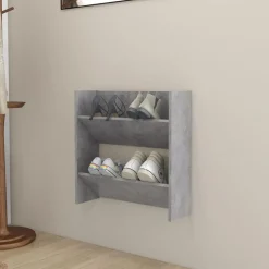 vidaXL væghængt skoskab 60x18x60 cm konstrueret træ betongrå