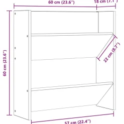 vidaXL væghængt skoskab 60x18x60 cm konstrueret træ betongrå