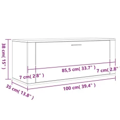 vidaXL væghængt skoskab 100x35x38 cm konstrueret træ røget egetræ