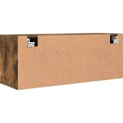 vidaXL væghængt skoskab 100x35x38 cm konstrueret træ røget egetræ