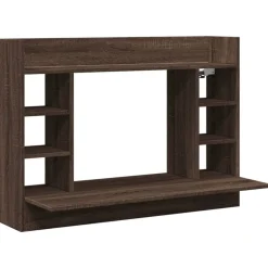 vidaXL væghængt skrivebord 105x48x75 cm konstrueret træ brun egetræ