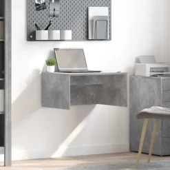 vidaXL Væghængt skrivebord Beton Grå 60 x 45 x 30 cm Konstrueret træ