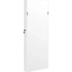 vidaXL væghængt smykkeskab med spejl 37,5x10x106 cm hvid