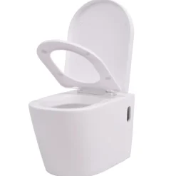 vidaXL væghængt toilet keramisk hvid