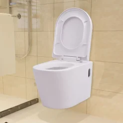 vidaXL væghængt toilet keramisk hvid