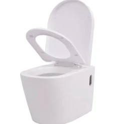 vidaXL væghængt toilet med skjult cisterne keramik hvid