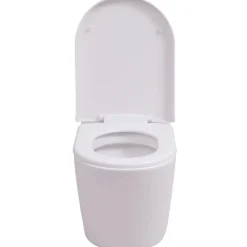 vidaXL væghængt toilet med skjult cisterne keramik hvid