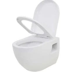 vidaXL væghængt toilet med skjult cisterne keramisk