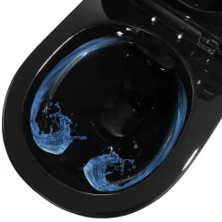 vidaXL væghængt toilet med skjult cisterne keramisk sort