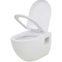 vidaXL væghængt toilet med skjult cisterne keramik hvid