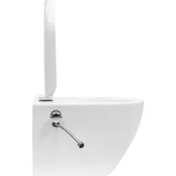 vidaXL væghængt toilet uden kant med bidetfunktion keramik hvid
