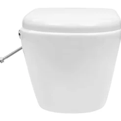 vidaXL væghængt toilet uden kant med bidetfunktion keramik hvid