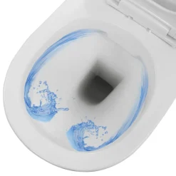vidaXL væghængt toilet uden kant keramik hvid