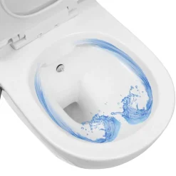 vidaXL væghængt toilet uden kant og med skjult cisterne keramik hvid