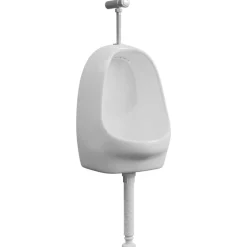 vidaXL væghængt urinal med skylleventil keramisk hvid
