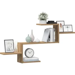 vidaXL væghængt 104x15x49 cm konstrueret træ egetræsfarve