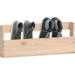 vidaXL væghængte skohylder 2 stk. 59x9x23 cm massivt fyrretræ