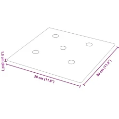 vidaXL Væghovedgærde 12 pcs Brun 30 x 30 cm Faux læder