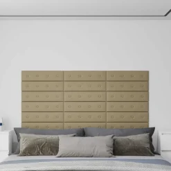 vidaXL Væghovedgærde 12 pcs Cappuccino 60 x 15 cm Faux læder