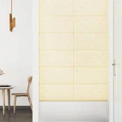 vidaXL Væghovedgærde 12 pcs Creme 60 x 30 cm Faux læder