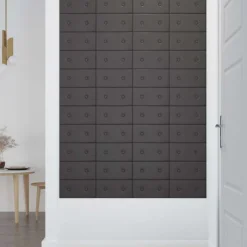 vidaXL Væghovedgærde 12 pcs Grå 30 x 15 cm Faux læder