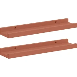 vidaXL Væghylde med hylde 2 pcs Rød 40 x 9 x 3 cm Konstrueret træ