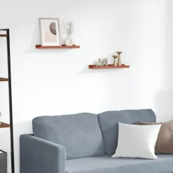 vidaXL Væghylde med hylde 2 pcs Rød 40 x 9 x 3 cm Konstrueret træ