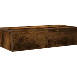 vidaXL væghylde med skuffer 60x26,5x15 cm konstrueret træ røget eg